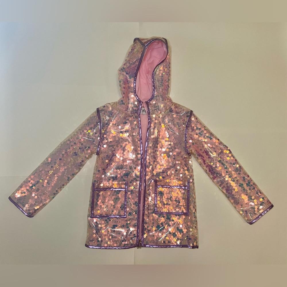 LOLA + THE BOYS - PAILLETTE MAGIC RAIN JACKET - SIZE 6